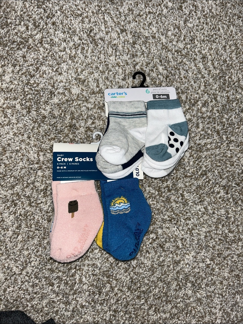 Carter's and Old Navy Baby Crew Socks